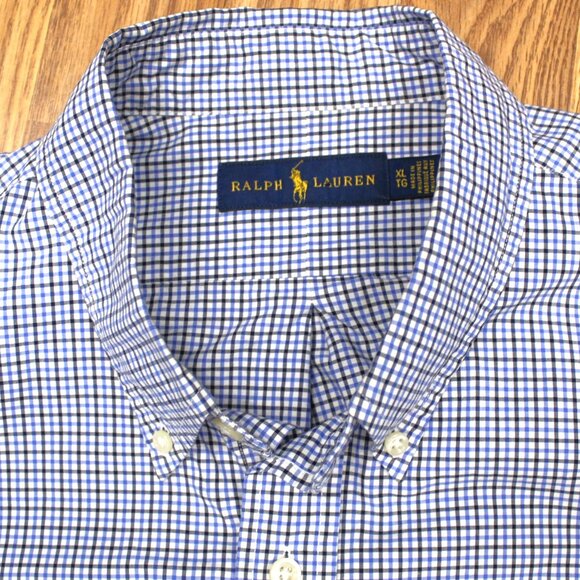 POLO RALPH LAUREN REGULAR FIT 100% COTTON SHIRT GINGHAM PLAID X-LARGE, XL - Picture 3 of 4